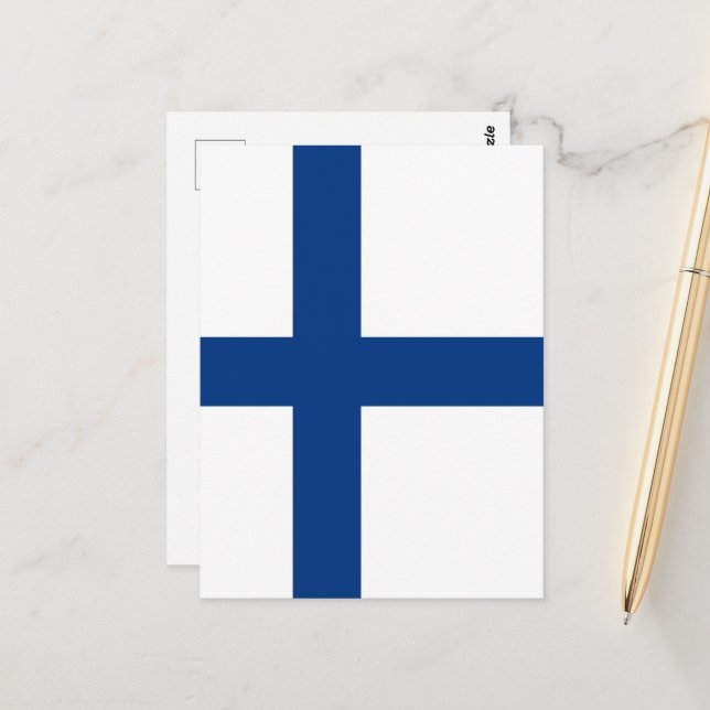 Postal Bandera de Finlandia (Anverso/Reverso In Situ)