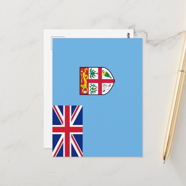 Postal Bandera de Fiyi (Anverso/Reverso In Situ)