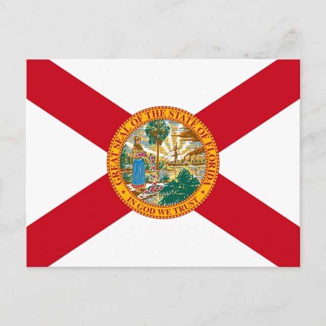 Postal Bandera de Florida: El estado del sol de los marfi (Anverso)