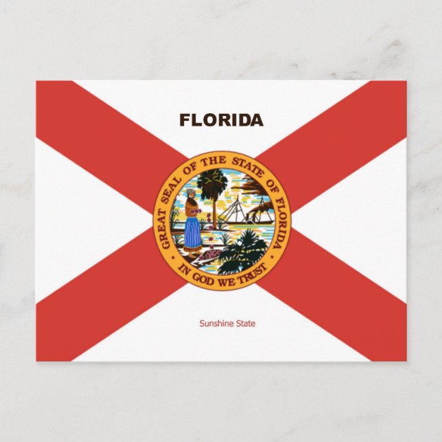Postal Bandera de Florida y eslogan (Anverso)
