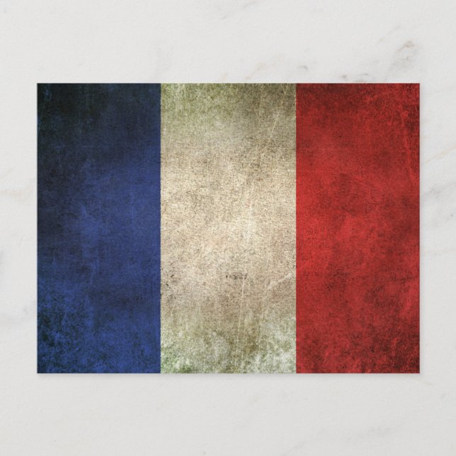 Postal Bandera de Francia en peligro de extinción (Anverso)
