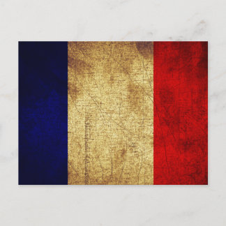 Postal Bandera de Francia Grunge