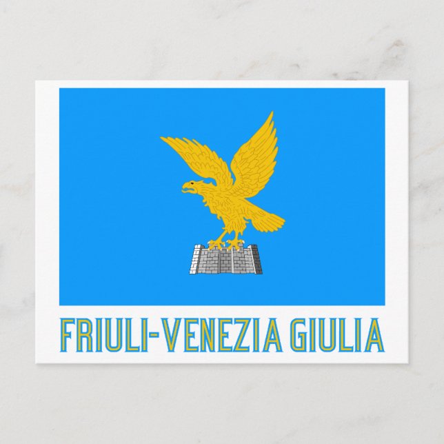 Postal Bandera de Friuli-Venezia Giulia con nombre (Anverso)