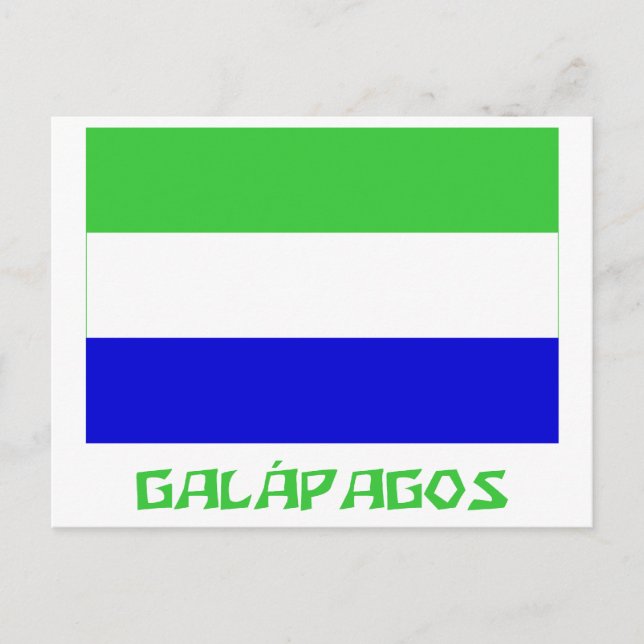 Postal Bandera de Galápagos con nombre (Anverso)