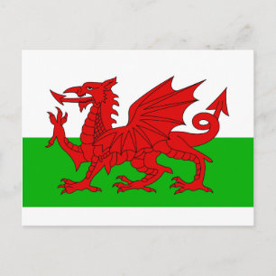 Postal Bandera de Gales / Gales - Imagen de alta calidad