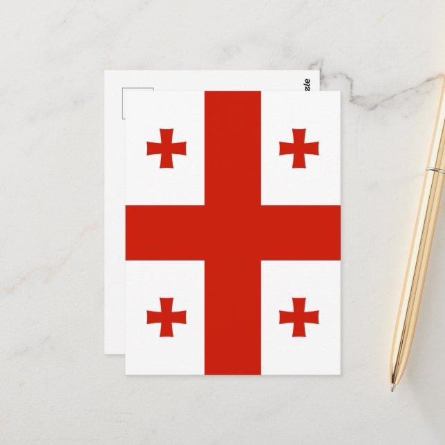 Postal Bandera de Georgia (Anverso/Reverso In Situ)