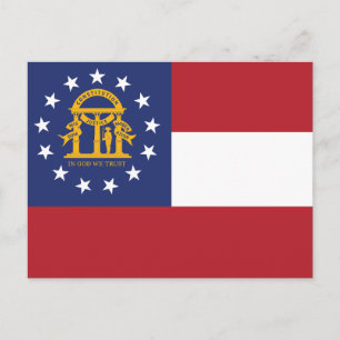 Postal Bandera de Georgia Escudo de Armas del Estado del