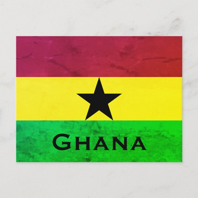 Postal Bandera de Ghana (África occidental) (Anverso)