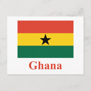 Postal Bandera de Ghana con nombre
