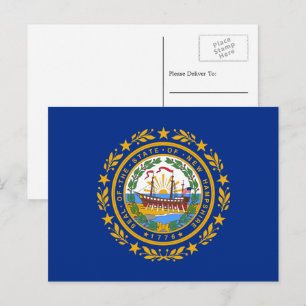 Postal Bandera de granito, bandera de Nuevo Hampshire