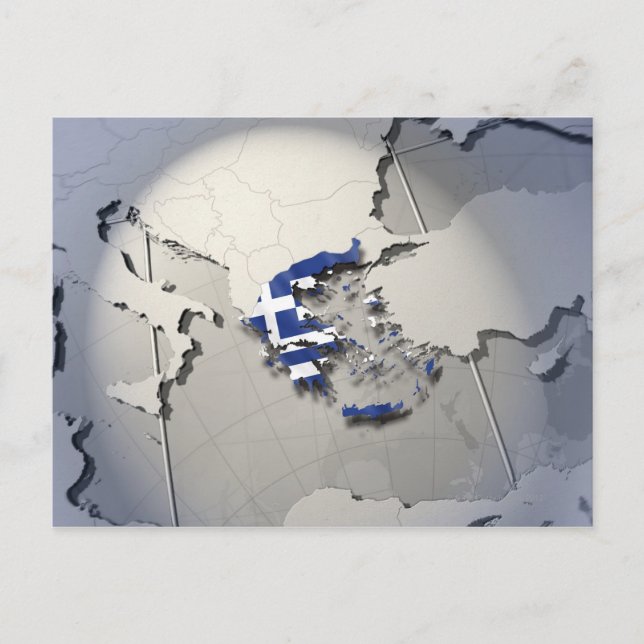 Postal Bandera de Grecia (Anverso)
