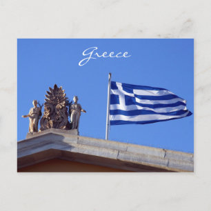 Postal bandera de grecia