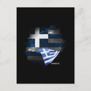 Postal bandera de Grecia