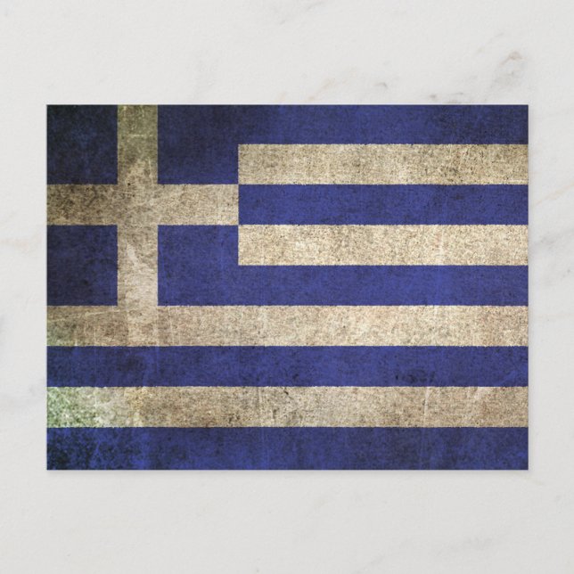Postal Bandera de Grecia con problemas de época (Anverso)