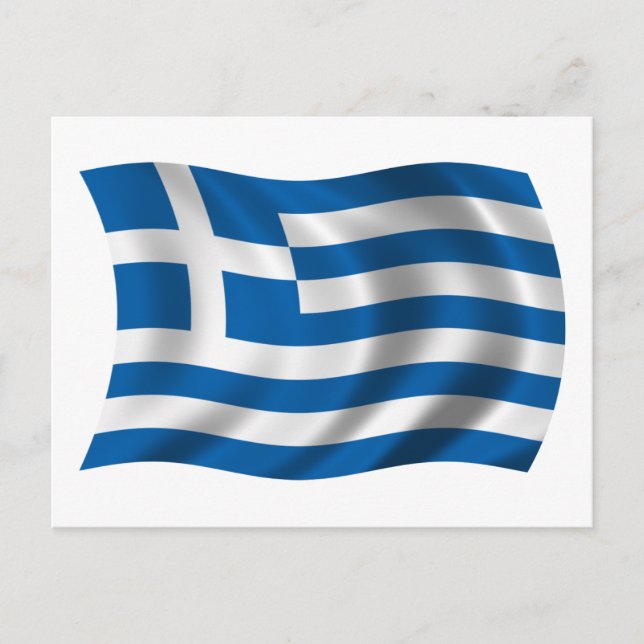 Postal Bandera de grecia ondulada (Anverso)