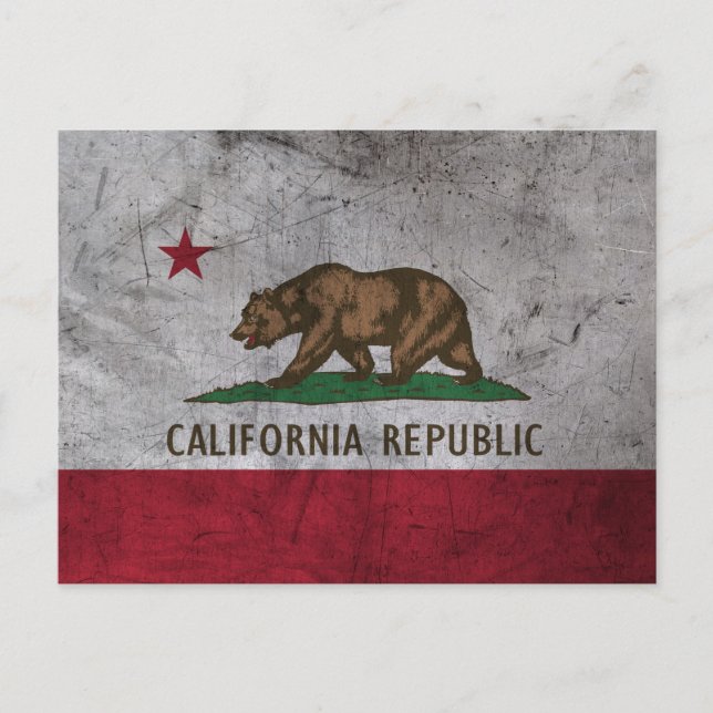 Postal Bandera de Grunge California (Anverso)