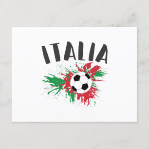 Postal Bandera de Grunge de la pelota de fútbol de Italia