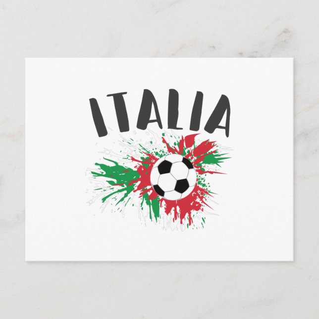 Postal Bandera de Grunge de la pelota de fútbol de Italia (Anverso)