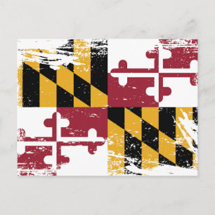 Postal Bandera de Grunge Maryland