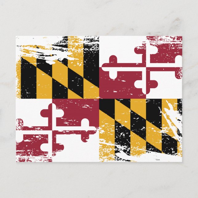 Postal Bandera de Grunge Maryland (Anverso)