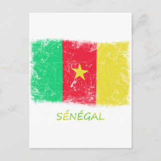 Postal Bandera de Grunge Senegal