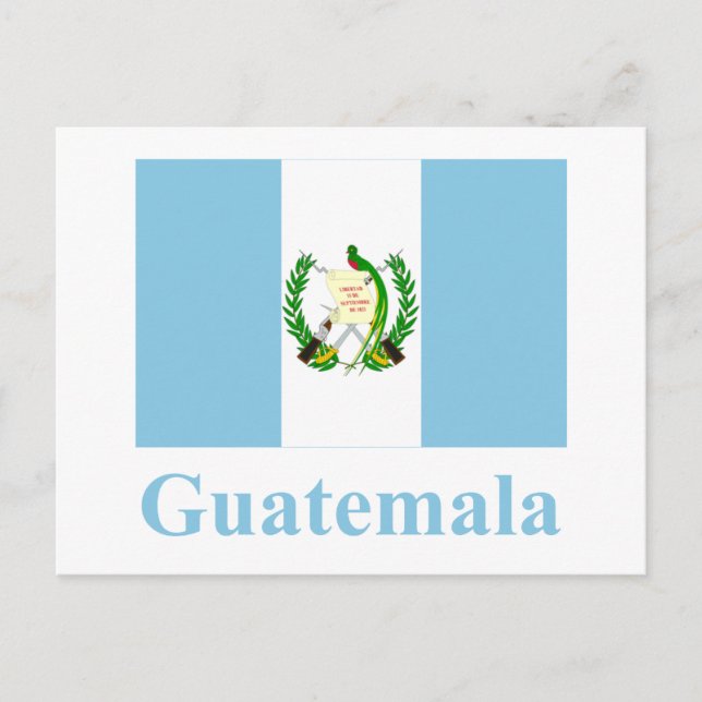 Postal Bandera de Guatemala con nombre (Anverso)