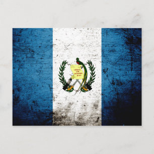 Postal Bandera de Guatemala de Grunge Negro