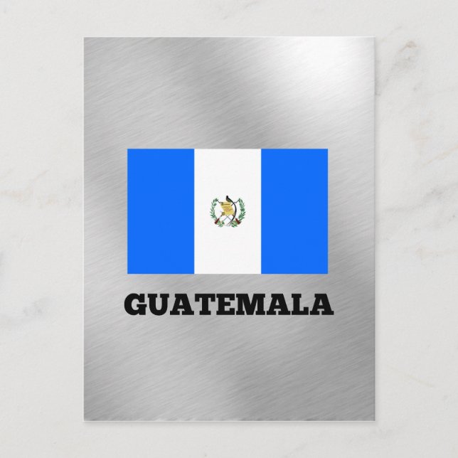 Postal bandera de Guatemala, etiquetado (Anverso)