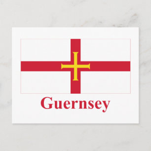 Postal Bandera de Guernsey con nombre