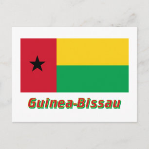 Postal Bandera de Guinea-Bissau con nombre