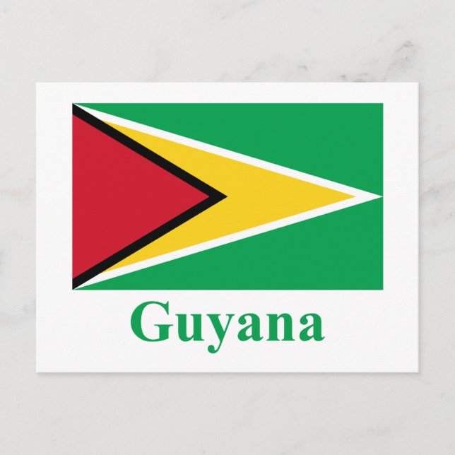 Postal Bandera de Guyana con nombre (Anverso)