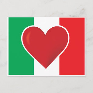 Postal Bandera de Heart Italy
