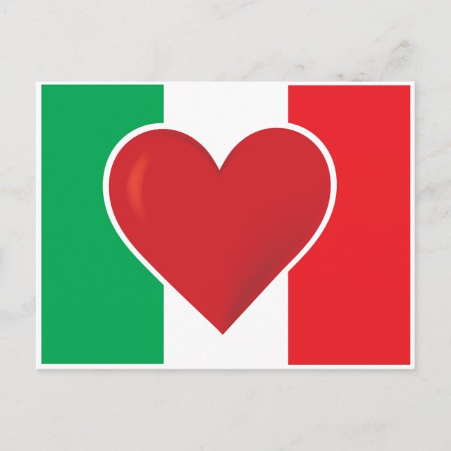 Postal Bandera de Heart Italy (Anverso)