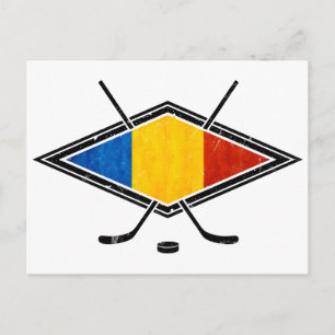 Postal Bandera de hockey sobre hielo de Rumania