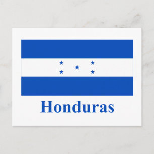 Postal Bandera de Honduras con nombre
