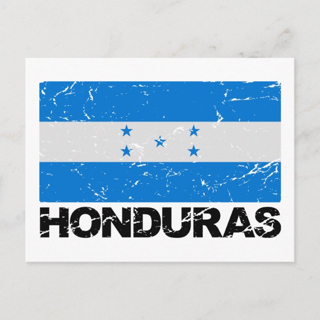Postal Bandera de Honduras Vintage (Anverso)