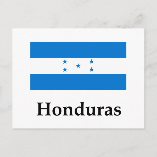 Postal Bandera De Honduras Y Nombre (Anverso)