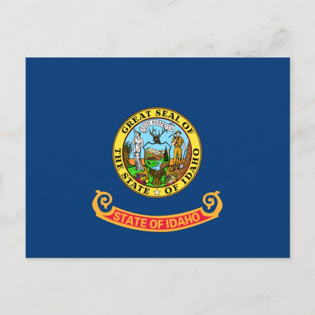 Postal Bandera de Idaho: el estado de Gem, América Montañ (Anverso)