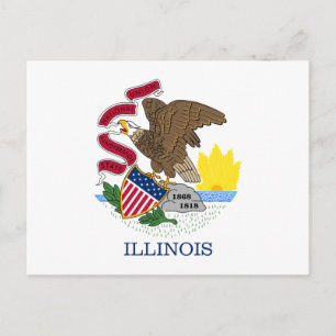 Postal bandera de Illinois