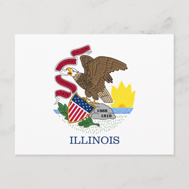 Postal bandera de Illinois (Anverso)