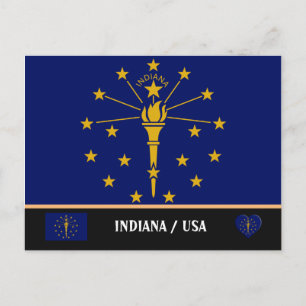 Postal Bandera de Indiana y estado de Indiana EE. UU./Amé