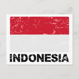Postal Bandera de Indonesia