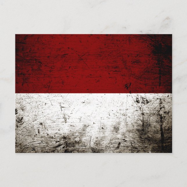 Postal Bandera de Indonesia negra grunge (Anverso)