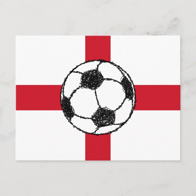 Postal Bandera de Inglaterra | Balón de fútbol (Anverso)