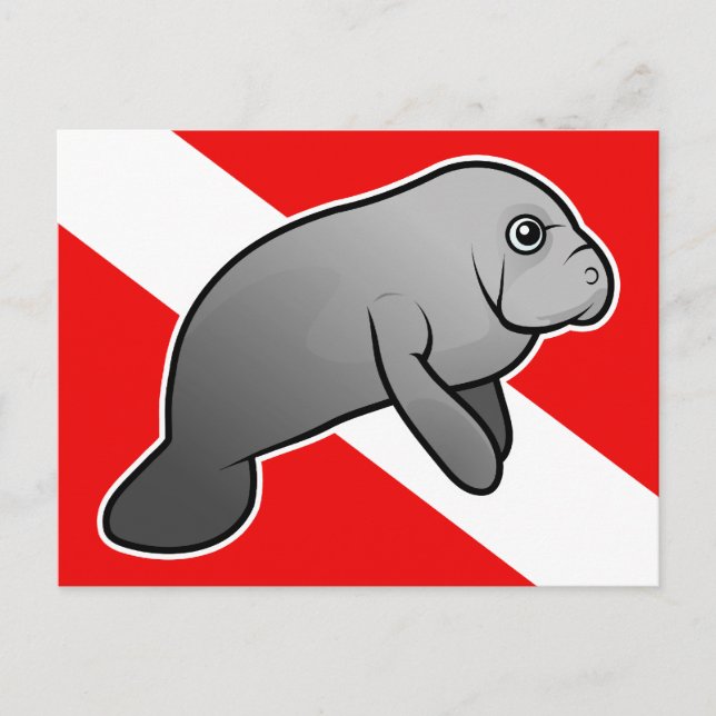 Postal Bandera de inmersión de Manatee (Anverso)