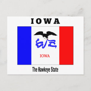 Postal bandera de Iowa, El estado de Hawkeye,