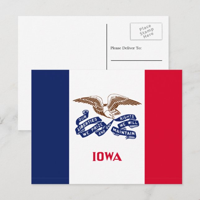 Postal Bandera de Iowan, Bandera de Iowa (Anverso / Reverso)