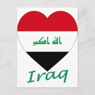Postal Bandera de Irak Corazón