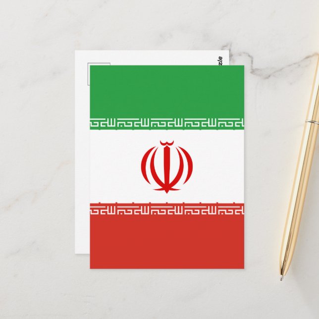 Postal Bandera de Irán (Anverso/Reverso In Situ)