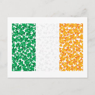 Postal Bandera de Irlanda Shamrock